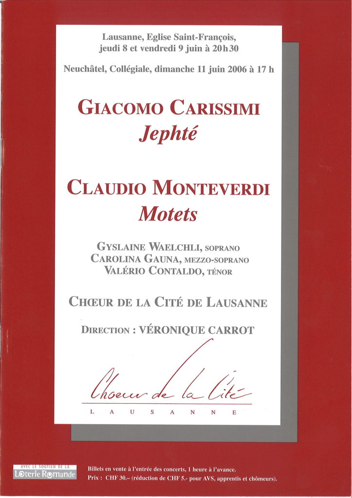 Carissimi  Jephté - Monteverdi  Motets