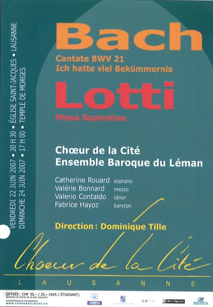 Bach  Cantate BWV 21  -  Lotti  Missa Sapientiae