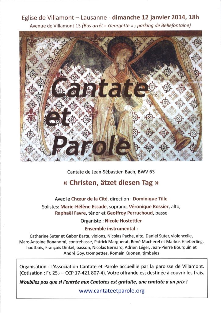 Bach Cantate BWV 63 - Cantate et Parole