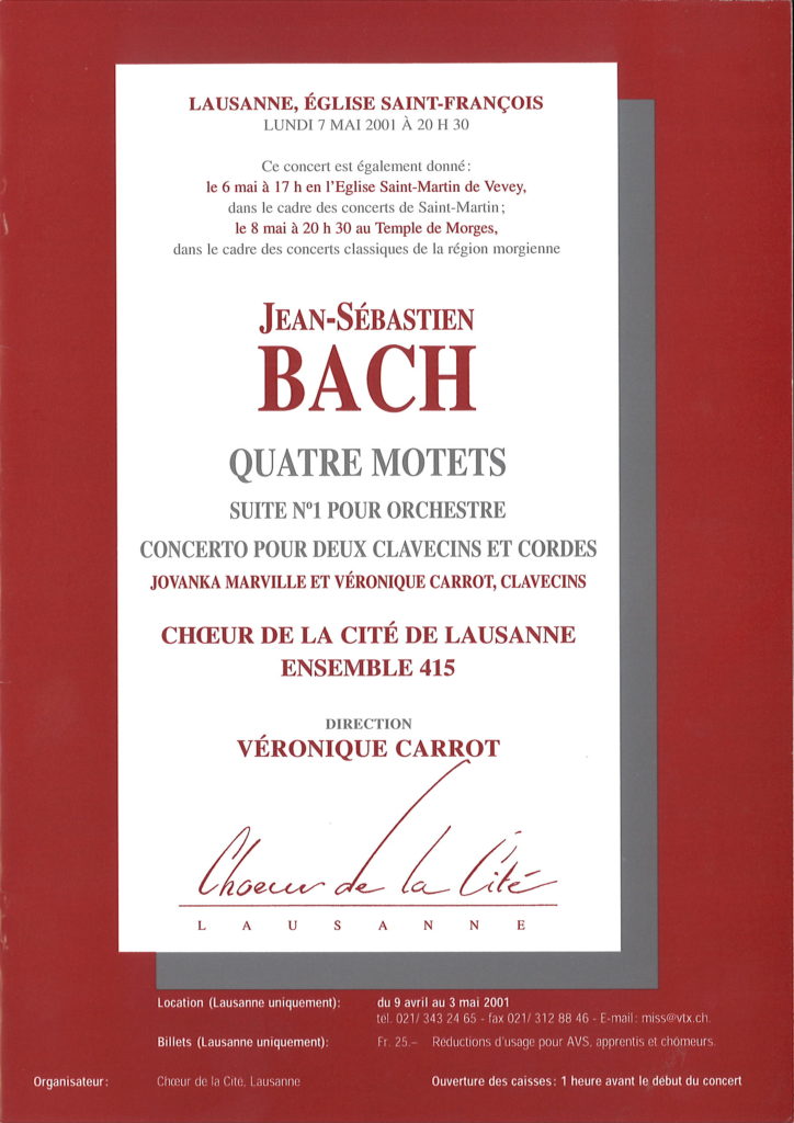 Bach : Quatre motets - Suite n°1 pour orchestre - Concerto pour deux clavecins et cordes