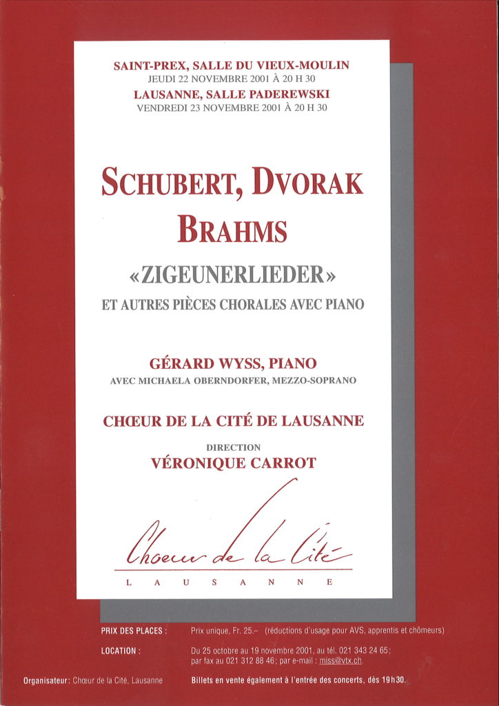 Schubert, Dvorak, Brahms 