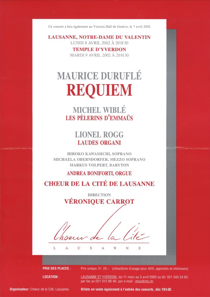 Duruflé : Requiem - Wiblé : Les Pélerins d'Emaüs