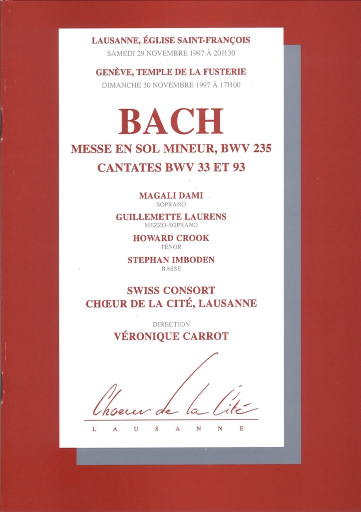 Bach : messe en sol mineur - cantates 33 et 93
