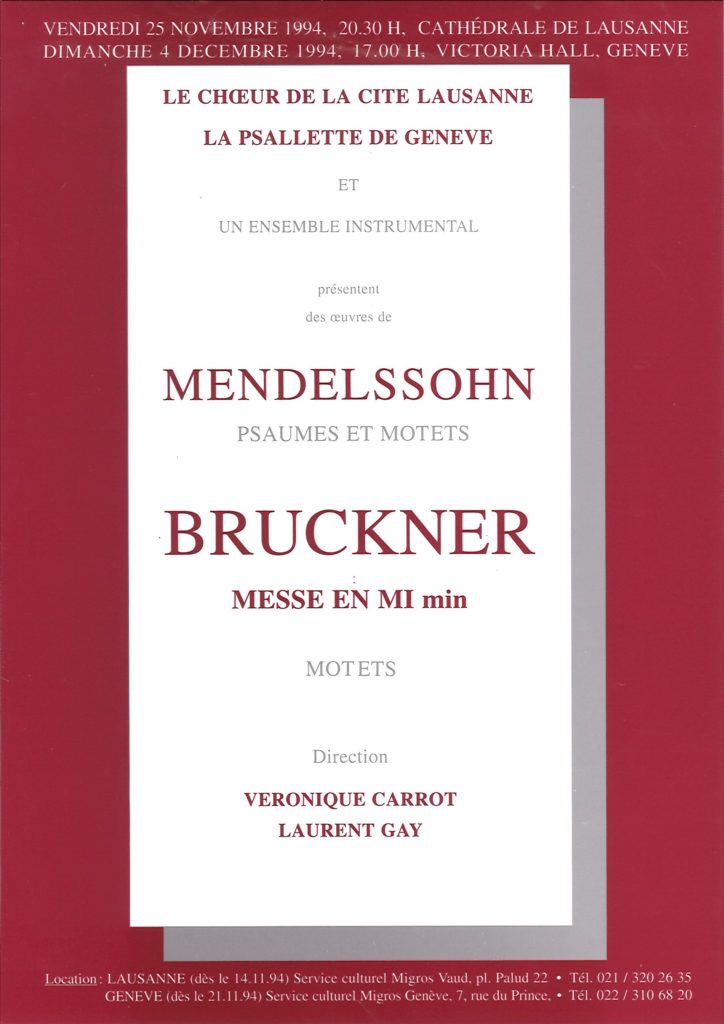 Mendelssohn: Psaumes et Motets - Bruckner: Messe en mi mineur