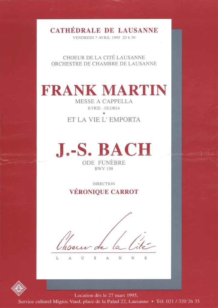 Frank Martin: Messe a cappella; Et la vie l'emporta - Bach: Ode Funèbre BWV 198
