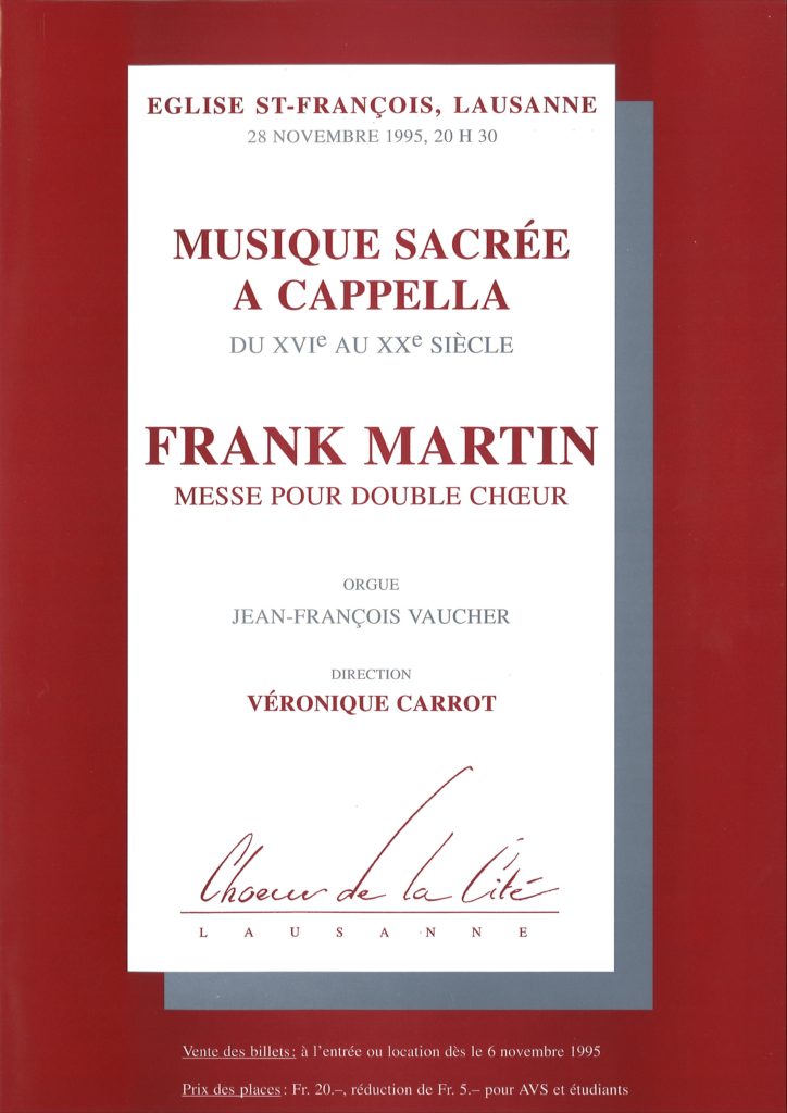 Frank Martin: Messe pour Double Choeur - Musique Sacrée a cappella du XVIe au XXe siècle - Lausanne